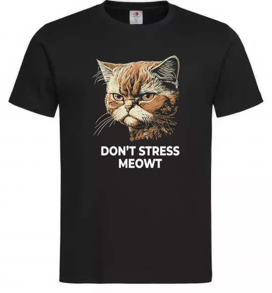 Чоловіча футболка Don`t stress meowt Чорний фото