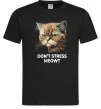 Чоловіча футболка Don`t stress meowt Чорний фото