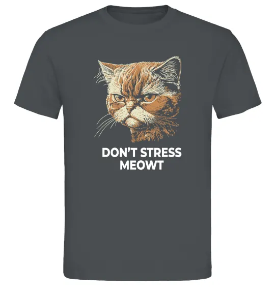Чоловіча футболка Don`t stress meowt Графіт фото