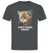 Чоловіча футболка Don`t stress meowt Графіт фото
