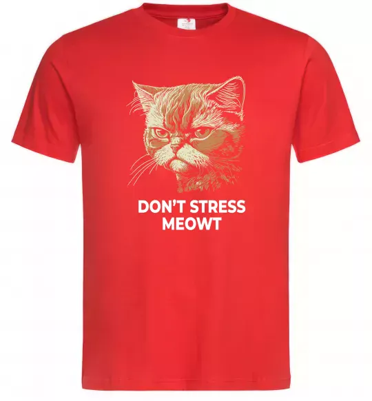 Чоловіча футболка Don`t stress meowt Червоний фото