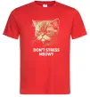 Чоловіча футболка Don`t stress meowt Червоний фото