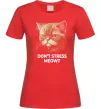 Жіноча футболка Don`t stress meowt Червоний фото