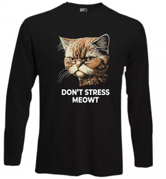 Лонгслів Don`t stress meowt Чорний фото