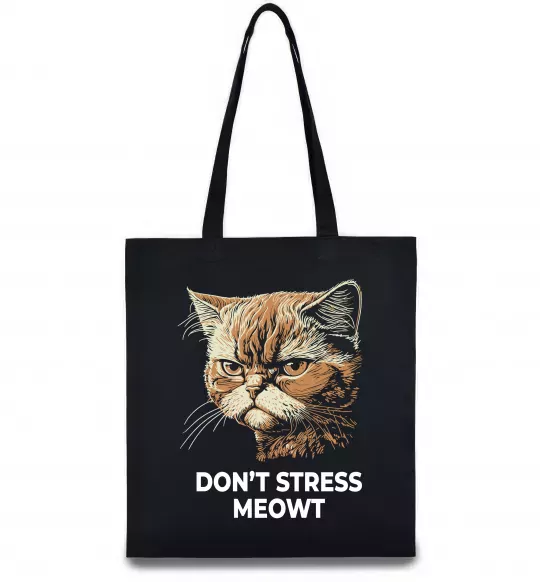 Еко-сумка Don`t stress meowt Чорний фото