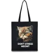 Еко-сумка Don`t stress meowt Чорний Еко-сумка Don`t stress meowt Чорний фото