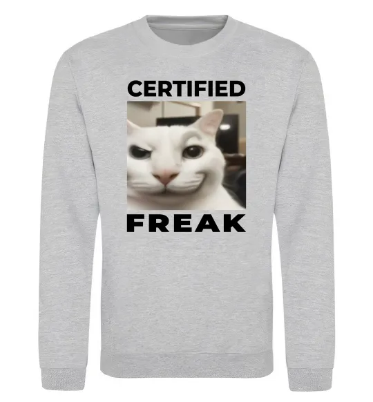 Свитшот Certified freak Серый меланж фото