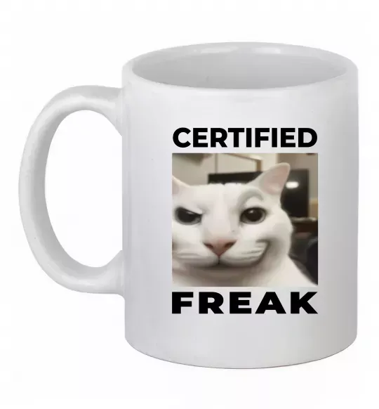 Чашка керамічна Certified freak Білий фото
