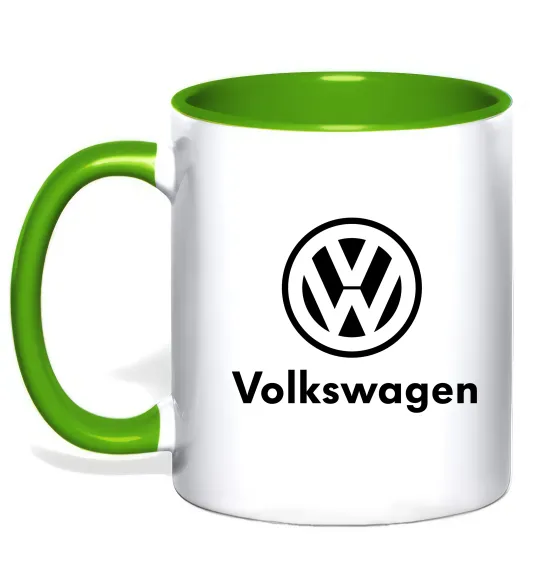Чашка з кольоровою ручкою Volkswagen Лаймовий фото