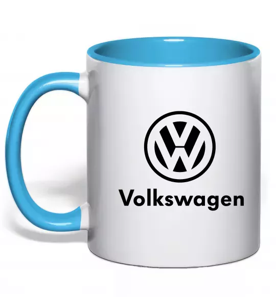 Чашка с цветной ручкой Volkswagen Голубой фото