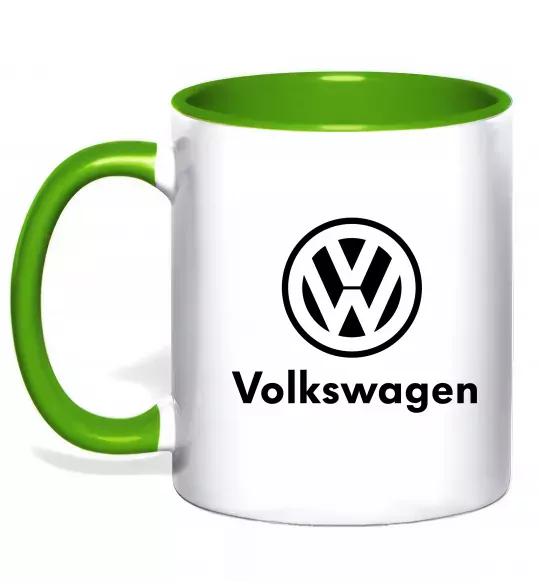 Чашка с цветной ручкой Volkswagen Зеленый фото