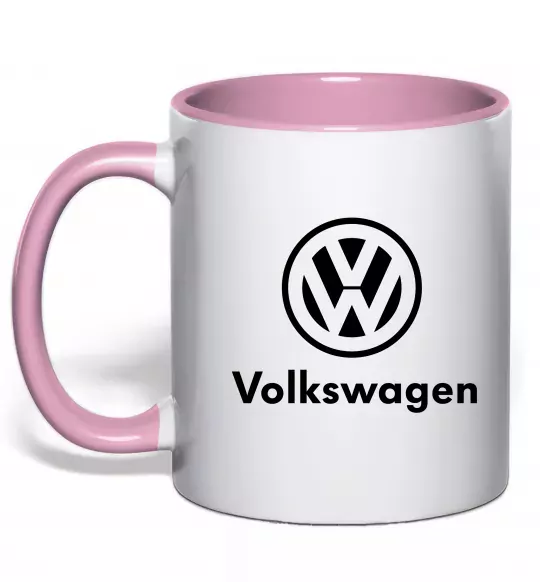 Чашка с цветной ручкой Volkswagen Нежно розовый фото