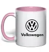 Чашка с цветной ручкой Volkswagen Нежно розовый фото