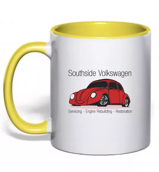 Чашка с цветной ручкой Southside Volkswagen Солнечно желтый фото