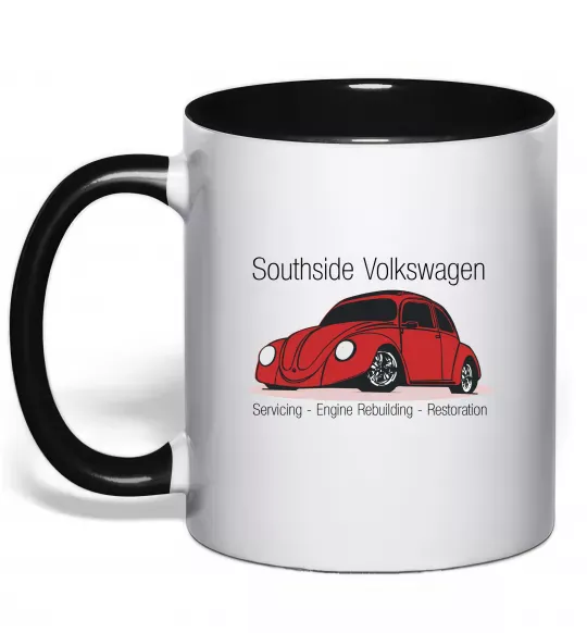 Чашка с цветной ручкой Southside Volkswagen Черный фото
