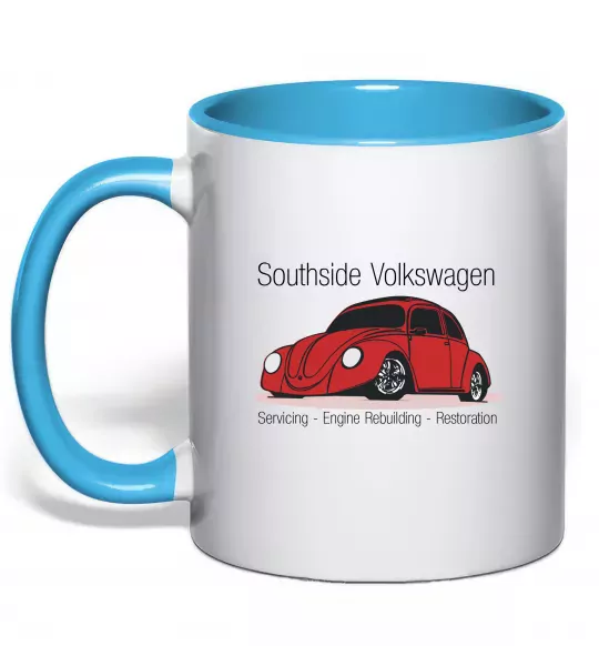Чашка с цветной ручкой Southside Volkswagen Голубой фото