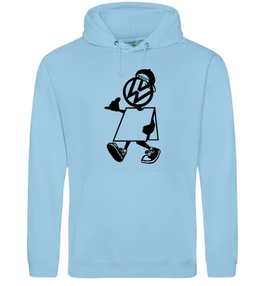 Чоловіча толстовка (худі) Volkswagen автостоп Блакитний фото