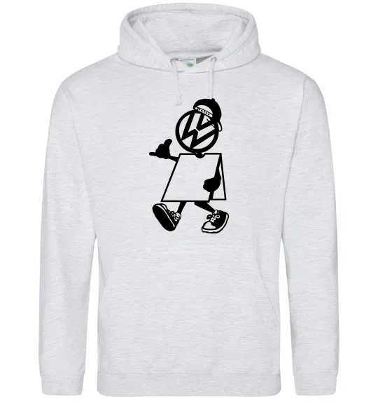 Женская толстовка (худи) Volkswagen автостоп Серый меланж фото