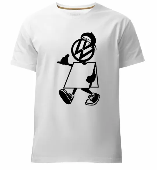 Мужская премиум футболка Volkswagen автостоп Белый фото