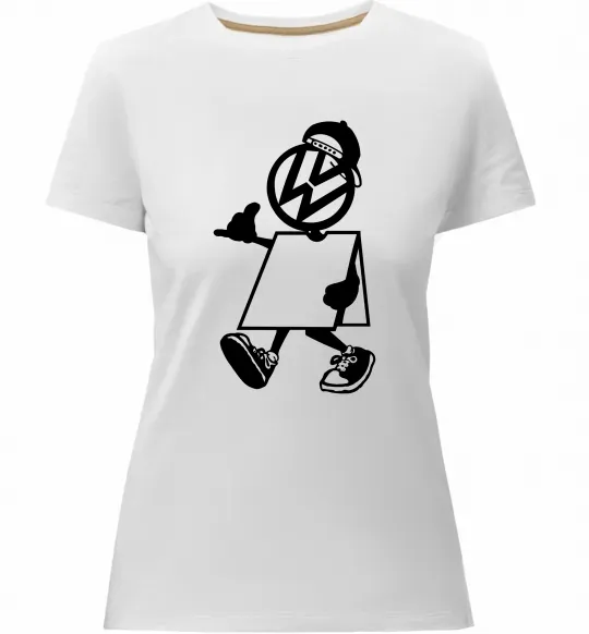 Жіноча преміум футболка Volkswagen автостоп Білий фото