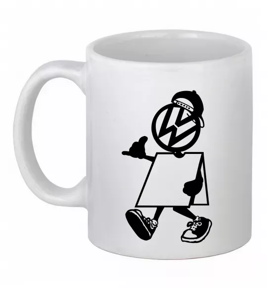 Чашка керамическая Volkswagen автостоп Белый фото
