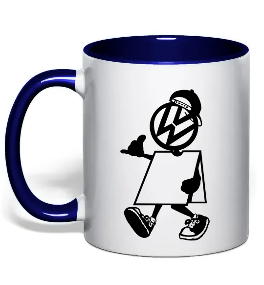 Чашка с цветной ручкой Volkswagen автостоп Глубокий темно-синий фото