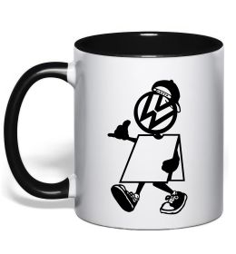 Чашка с цветной ручкой Volkswagen автостоп
