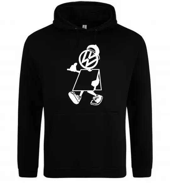 Мужская толстовка (худи) Volkswagen автостоп Черный фото