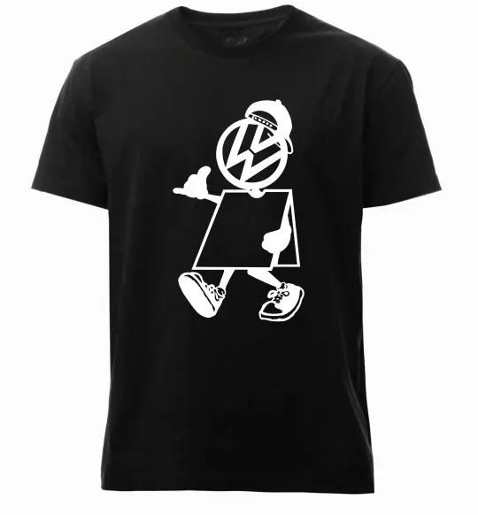 Мужская премиум футболка Volkswagen автостоп Черный фото