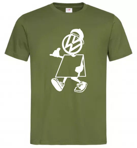 Чоловіча футболка Volkswagen автостоп Оливковий фото