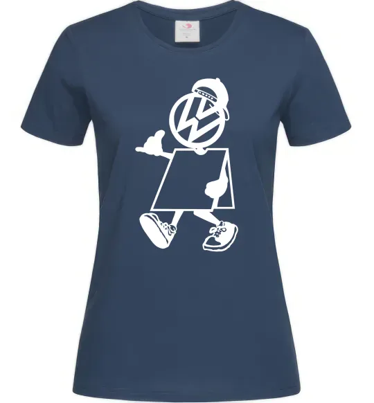 Женская футболка Volkswagen автостоп Темно-синий фото