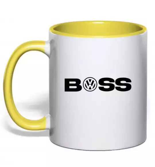 Чашка с цветной ручкой Volkswagen Boss Солнечно желтый фото