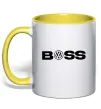 Чашка з кольоровою ручкою Volkswagen Boss Лимонний фото