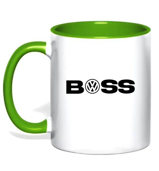Чашка з кольоровою ручкою Volkswagen Boss Лаймовий фото