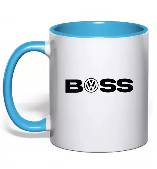 Чашка с цветной ручкой Volkswagen Boss Голубой фото