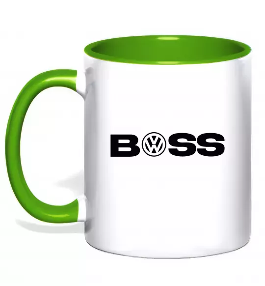 Чашка с цветной ручкой Volkswagen Boss Зеленый фото