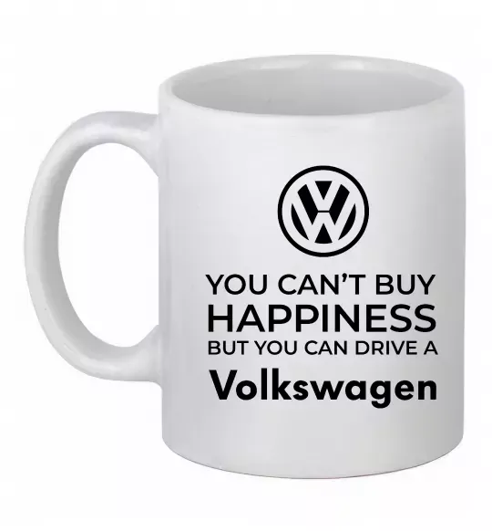 Чашка керамическая You can drive volkswagen Белый фото