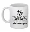 Чашка керамическая You can drive volkswagen Белый фото