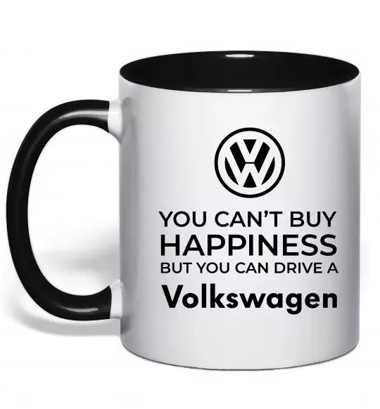 Чашка с цветной ручкой You can drive volkswagen Черный фото