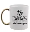 Чашка с цветной ручкой You can drive volkswagen Золото фото