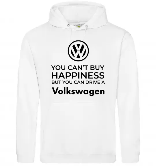 Мужская толстовка (худи) You can drive volkswagen Белый фото