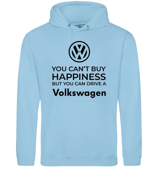 Мужская толстовка (худи) You can drive volkswagen Голубой фото