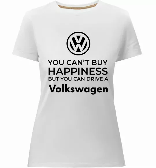 Женская премиум футболка You can drive volkswagen Белый фото