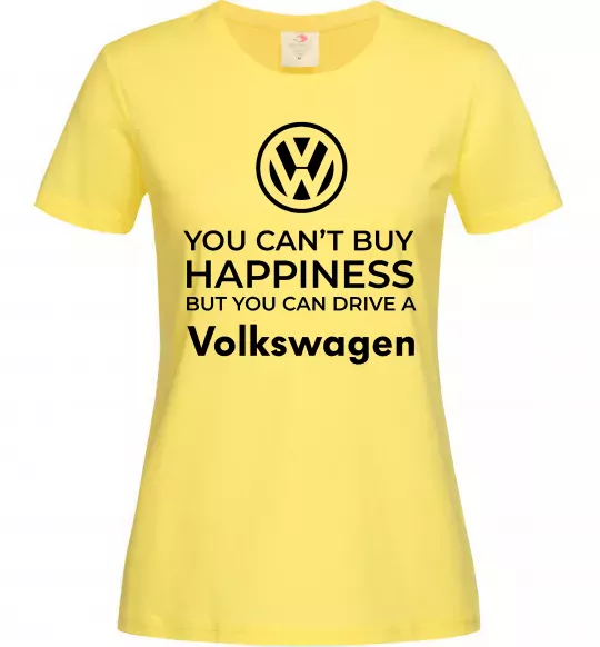 Женская футболка You can drive volkswagen Лимонный фото
