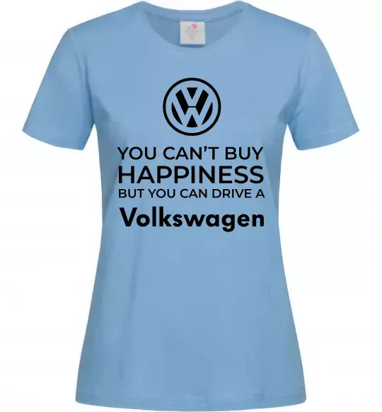 Женская футболка You can drive volkswagen Голубой фото