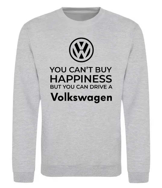 Світшот You can drive volkswagen Сірий меланж фото