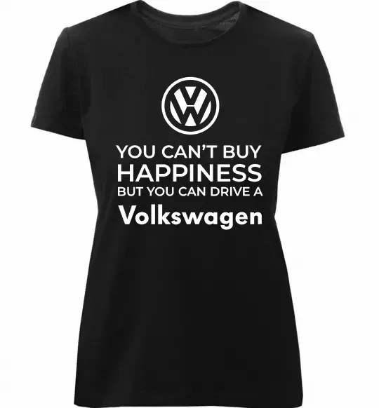Женская премиум футболка You can drive volkswagen Черный фото