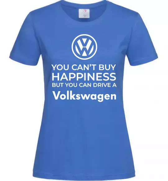 Женская футболка You can drive volkswagen Ярко-синий фото