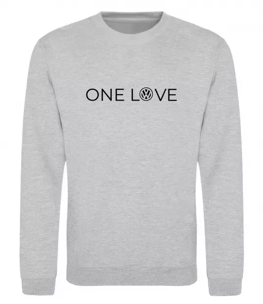Свитшот Volkswagen one love Серый меланж фото