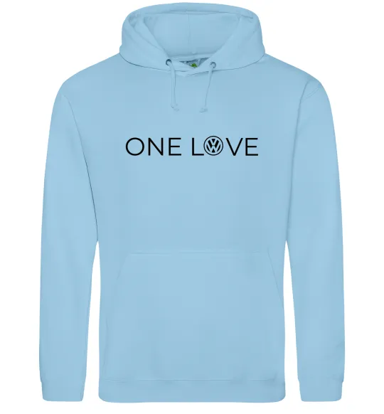 Чоловіча толстовка (худі) Volkswagen one love Блакитний фото